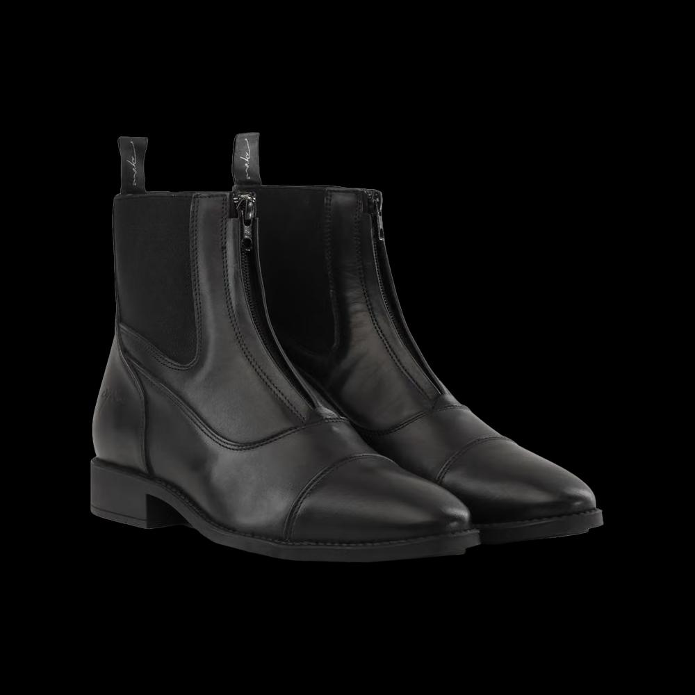 Short Boots Front Zipper, black